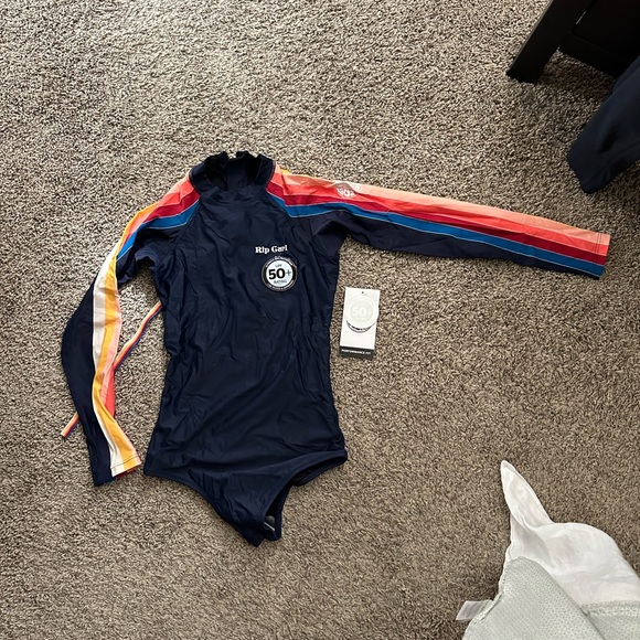 Rip Curl Navy Long Sleeve Swimsuit - Picture 1 of 3